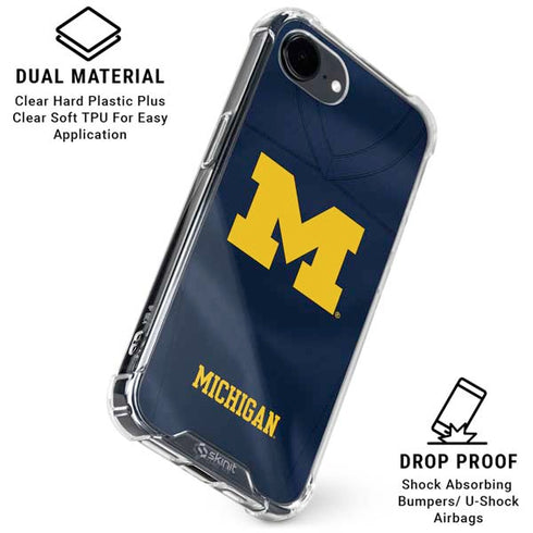 University of Michigan Blue Jersey iPhone 16e Clear Case